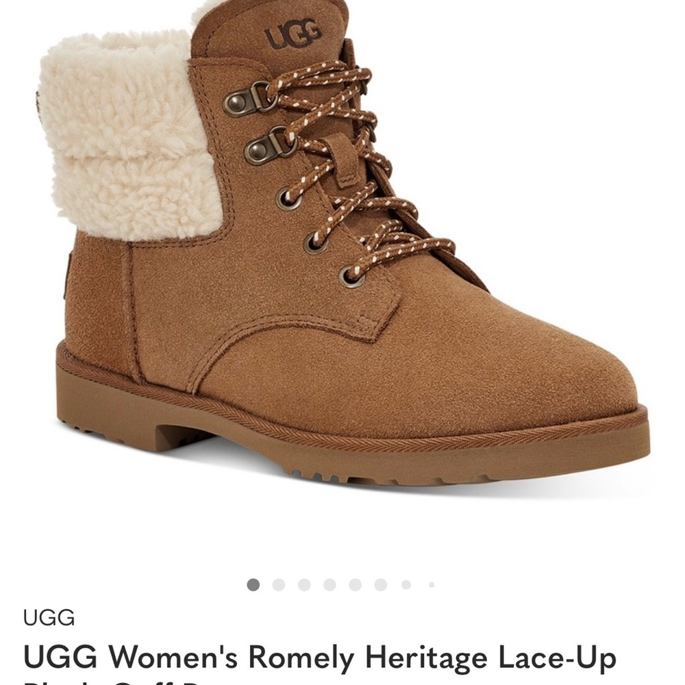 UGG Women's Tan Romely Lace-Up Boots